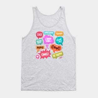 Abstract Speech Word Tank Top